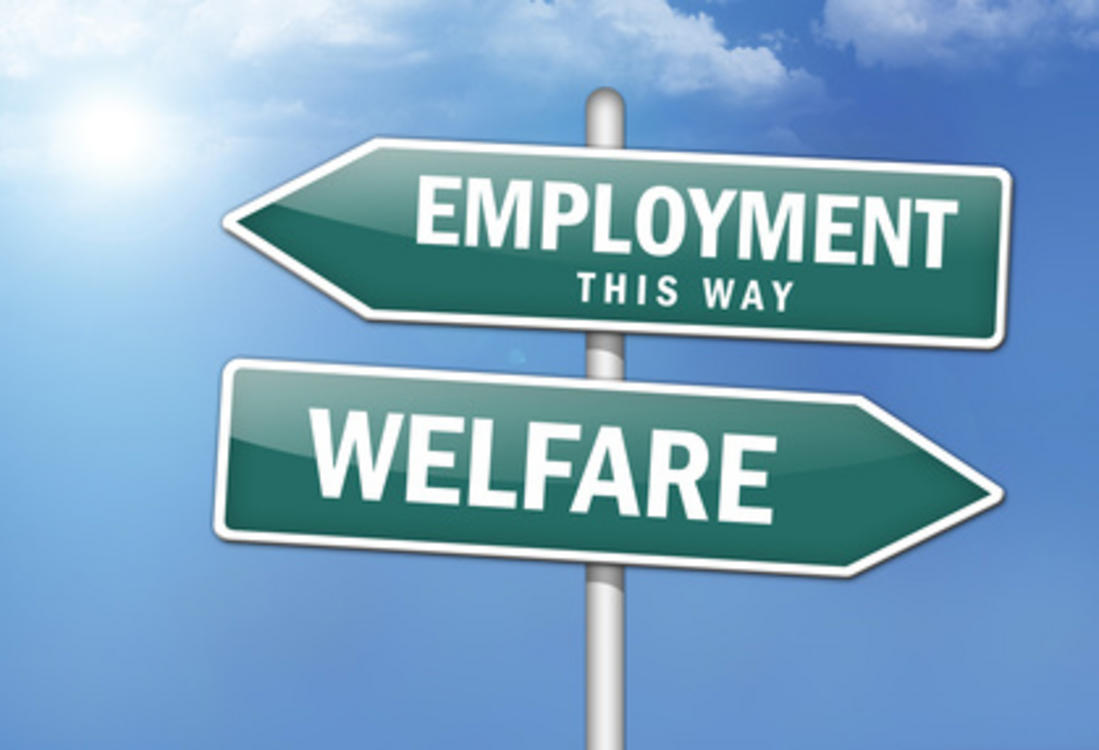 welfare employment street sign